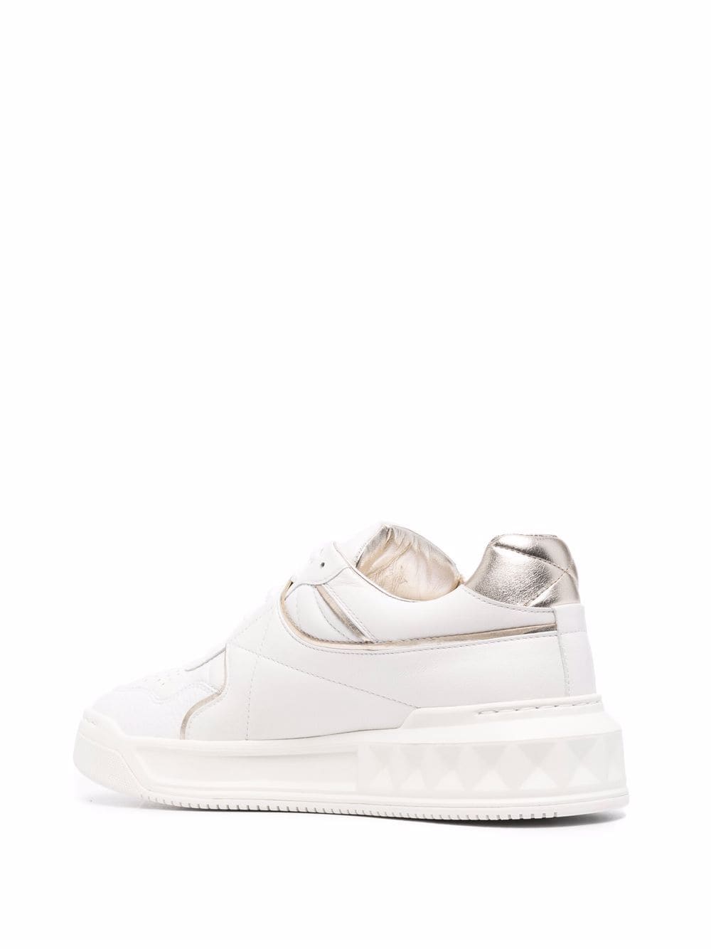 Shop Valentino One Stud Xl Leather Sneakers In White