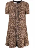 Valentino Garavani leopard print minidress - Brown