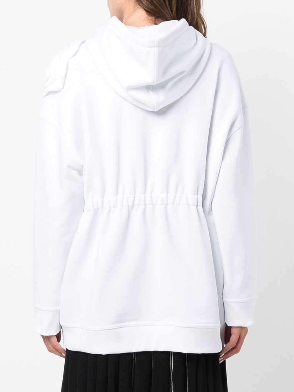 Shop Valentino Logo-print Floral Appliqué Hoodie In White