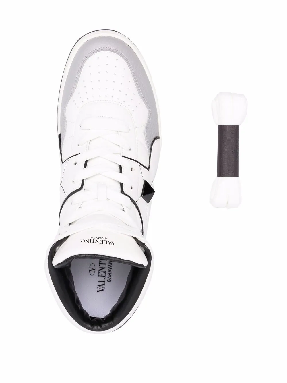 Shop Valentino One Stud High-top Sneakers In White