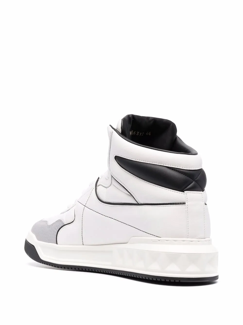 Shop Valentino One Stud High-top Sneakers In White