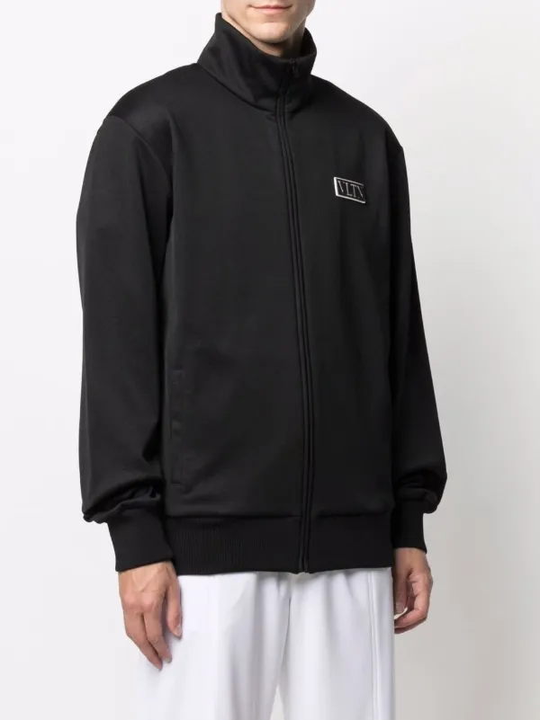 Valentino Garavani logo-patch Zipped Sweatshirt | Black