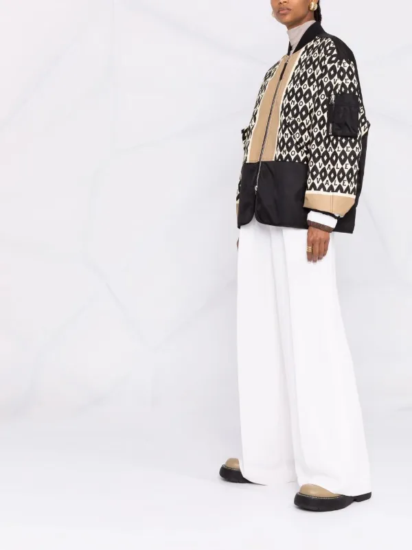 Valentino Panelled Logo Bomber Jacket 