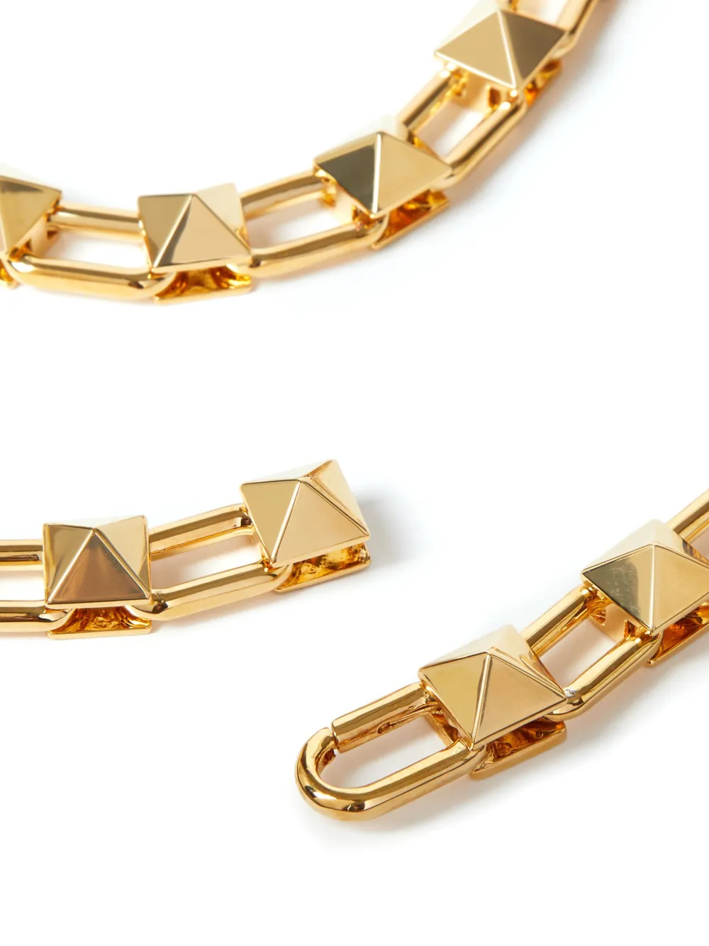 Valentino Rockstud Chain-link Necklace In Gold
