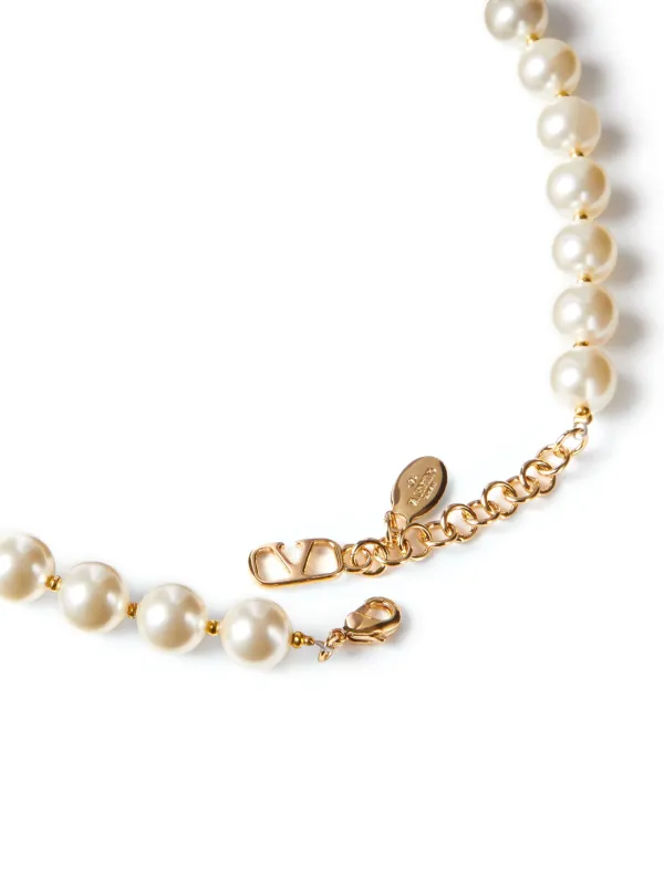 Valentino Garavani VLogo Signature Pearl Necklace | Gold