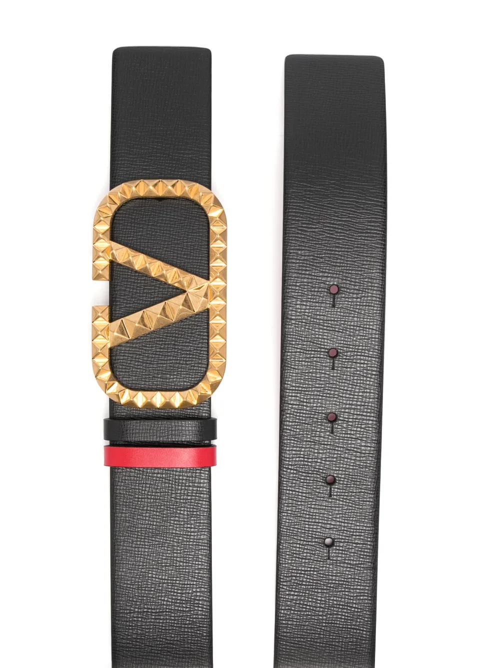 Valentino Garavani VLogo leren riem - Zwart