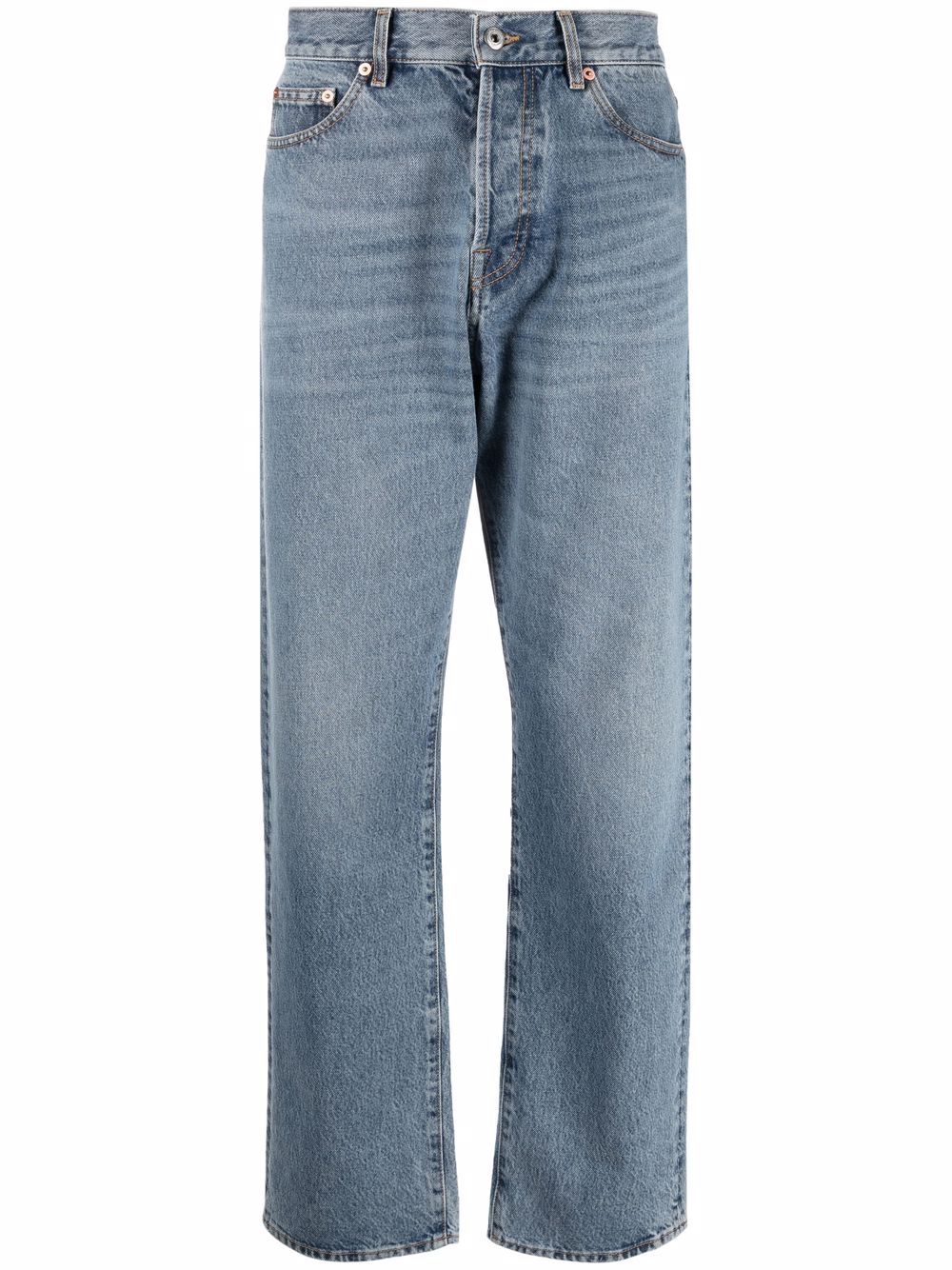 straight-leg light-wash jeans