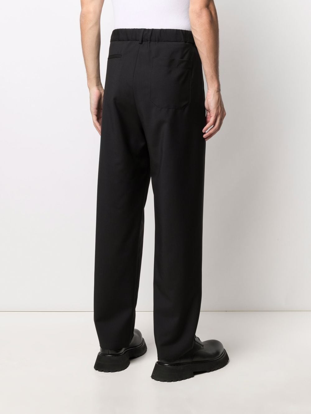 Shop Valentino Tailored Straight-leg Trousers In Black