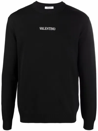 Valentino logo-intarsia jumper black 