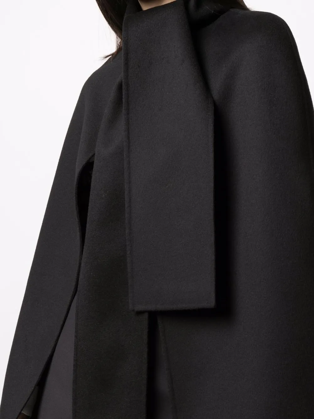 Valentino Wool-cashmere Cape Coat In Schwarz