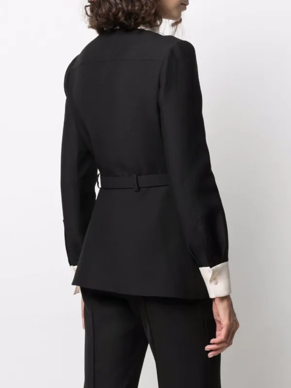 Valentino Garavani long-sleeve belted-waist Shirt | Black