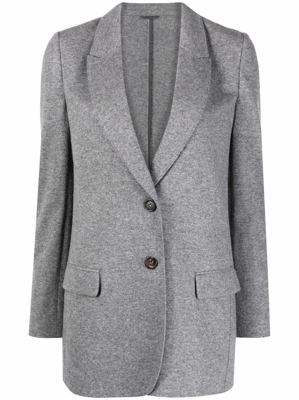 Brunello Cucinelli single-breasted cashmere jacket - Grey