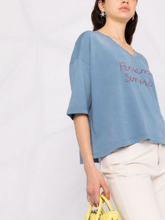 embroidered Pensami Sempre T-shirt展示图