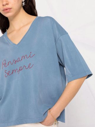 embroidered Pensami Sempre T-shirt展示图