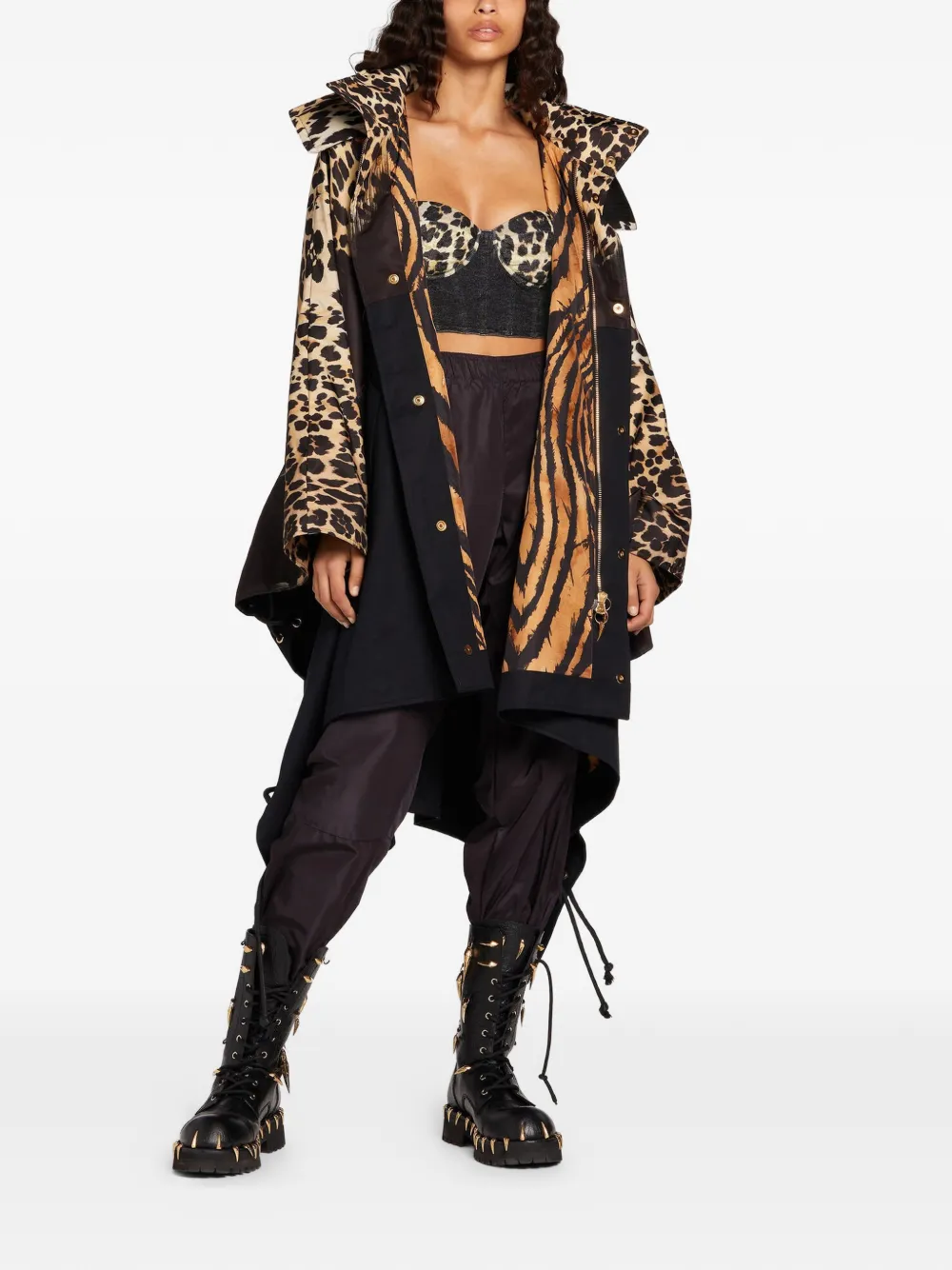 Roberto Cavalli Top met luipaardprint Zwart