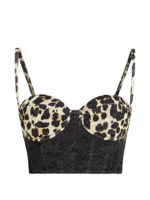 Roberto Cavalli leopard-print bustier top