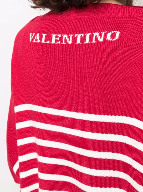 VALENTINO ニット Valentino Garavani horizontal-stripe Jumper | Red | FARFETCH GE