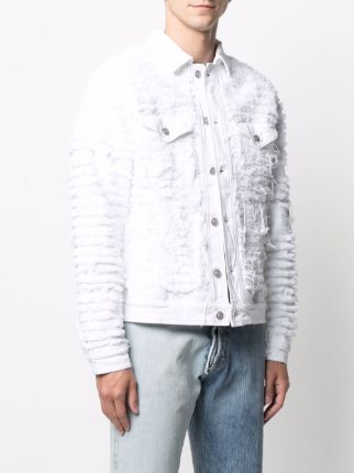 frayed-textured denim jacket展示图