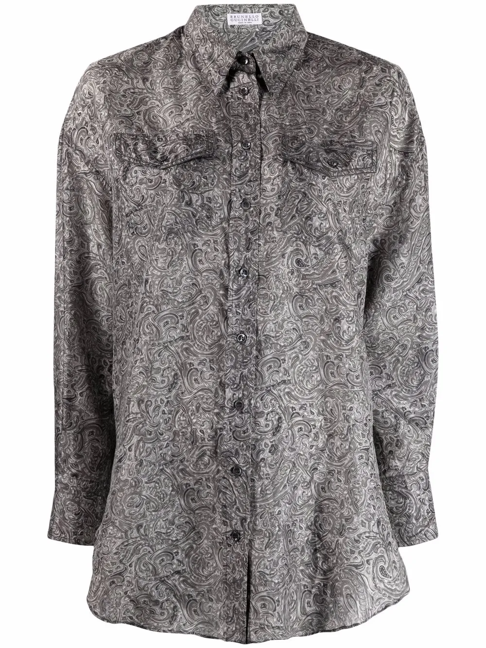 

Brunello Cucinelli camisa con estampado de cachemira - Gris