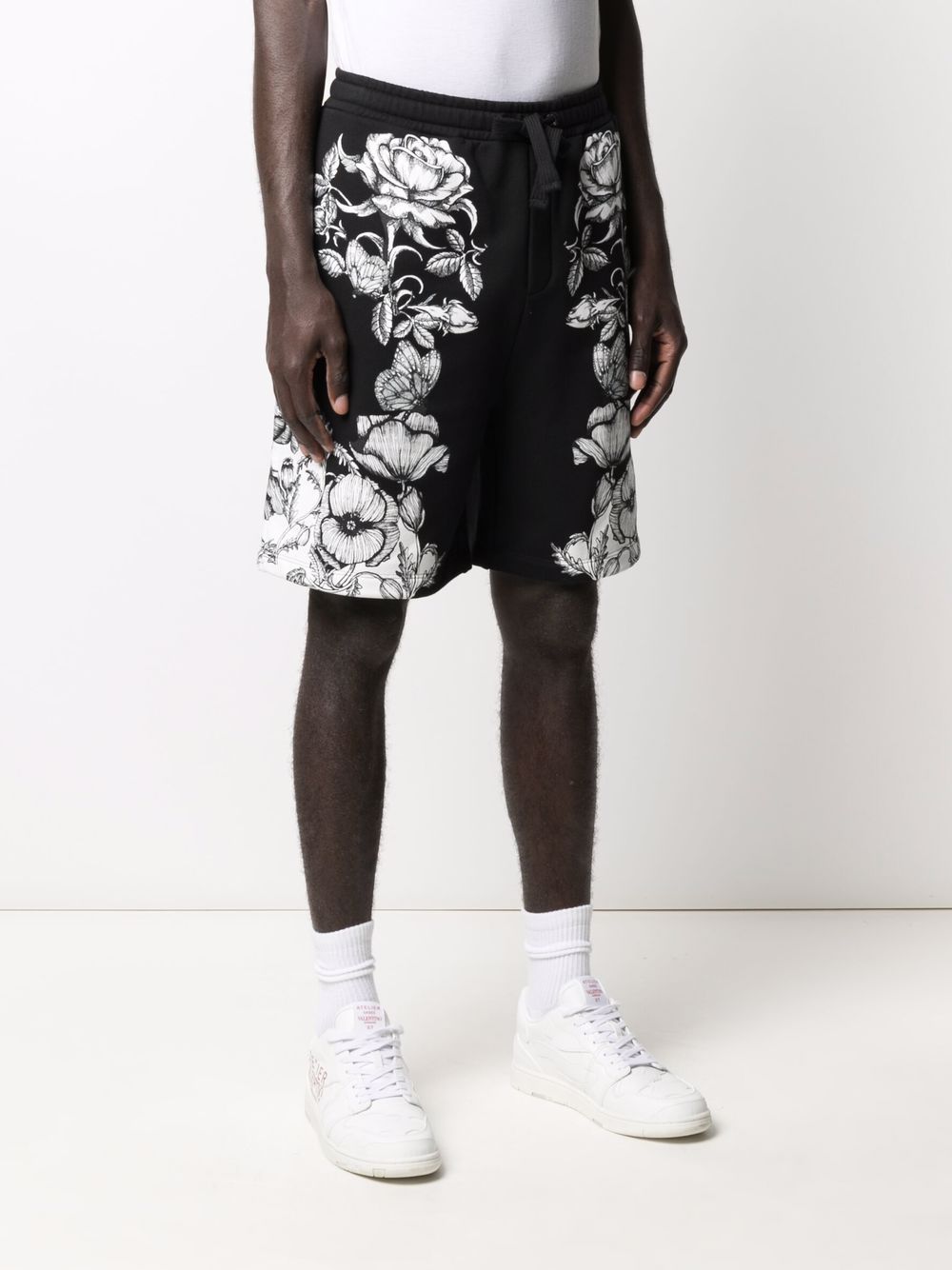 Valentino Blooming-print track shorts - FARFETCH