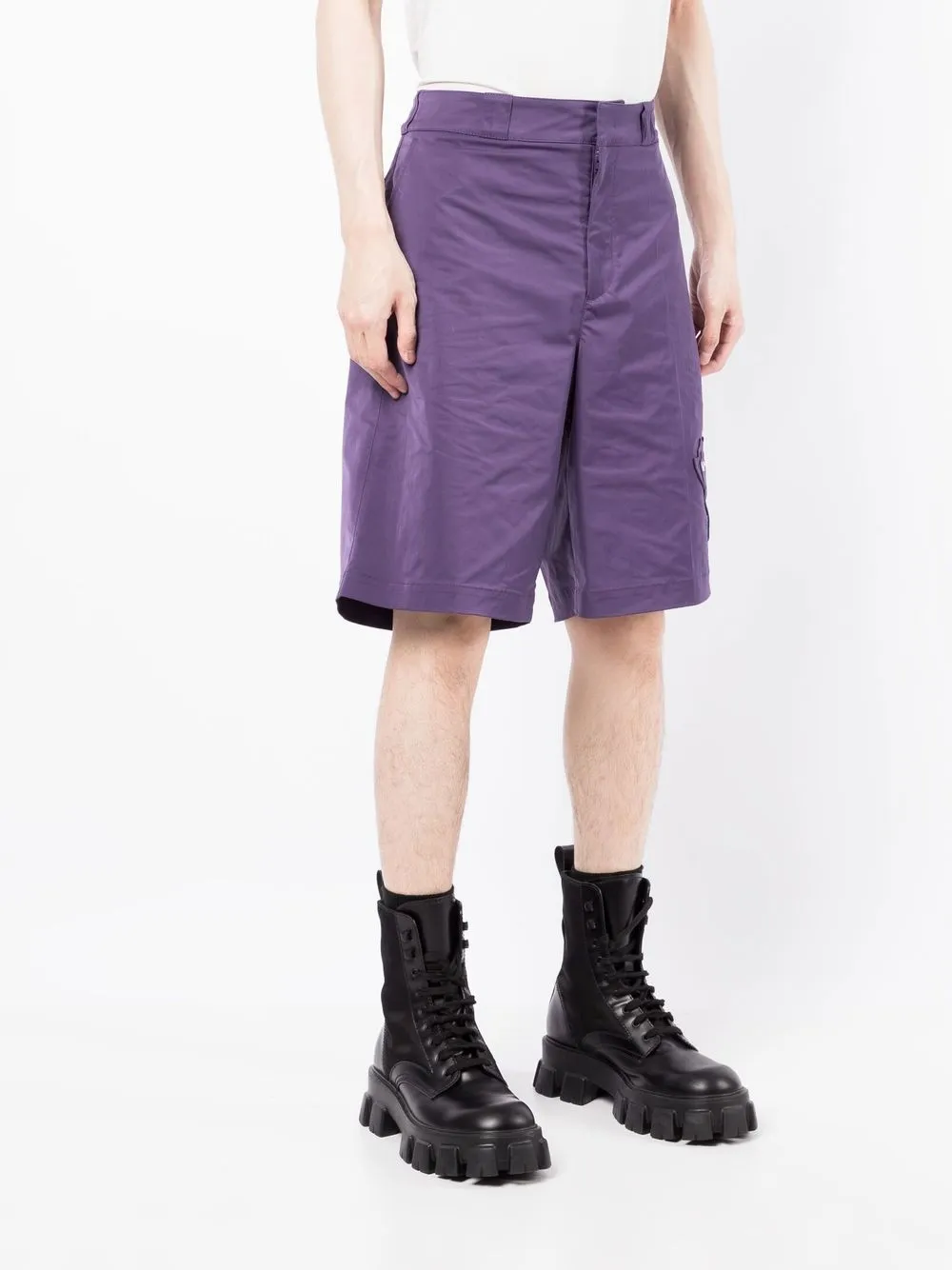 Valentino Floral-appliqué Shorts In Purple