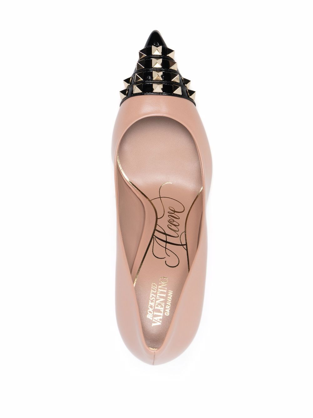 Shop Valentino Rockstud Studded Toecap Pointed-toe Pumps In Pink