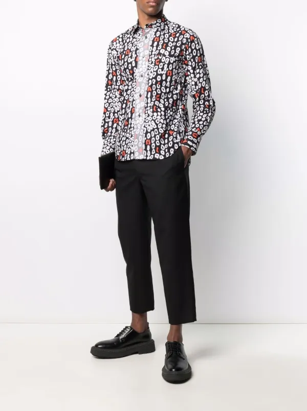 Black Comme Des Garçons leopard-print Cotton Shirt | Black