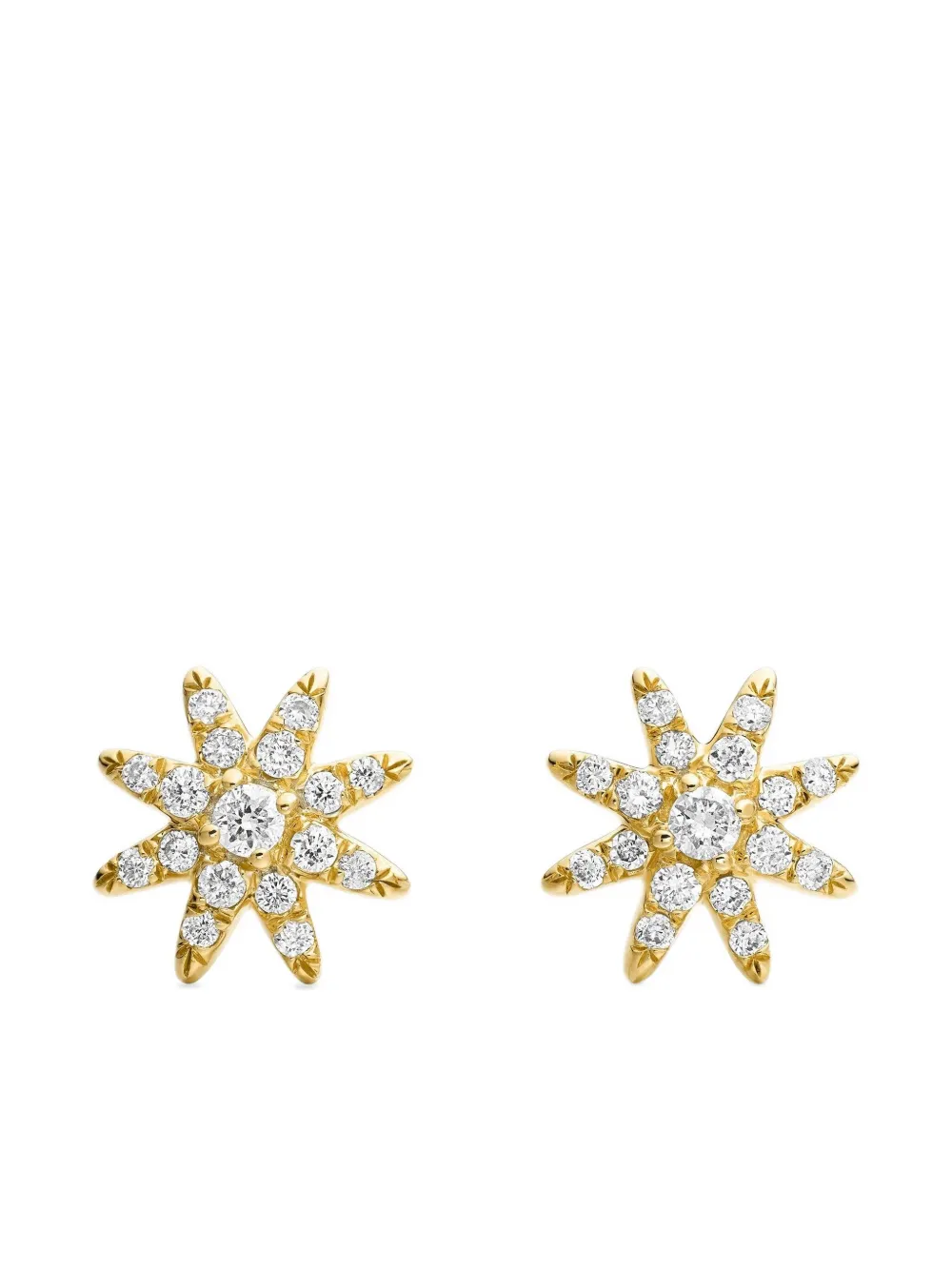 David Yurman Petite Starburst ダイヤモンド ピアス 7.5mm 18Kイエローゴールド - ゴールドトーン David Yurman Petite Starburst ダイヤモンド ピアス 7.5mm 18Kイエローゴールド - ゴールドトーン
