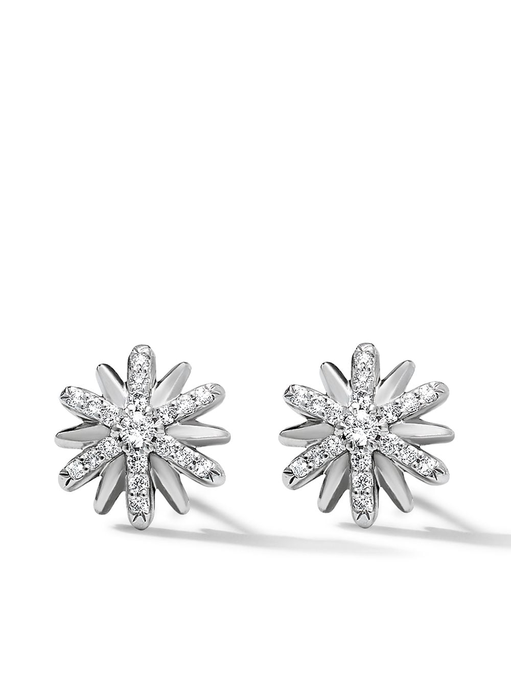 sterling silver Petite Starburst diamond stud earrings
