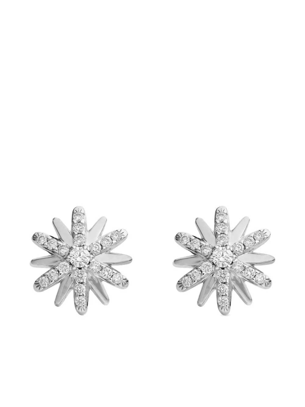 David Yurman sterling silver Petite Starburst diamond stud earrings (10mm) | Silver | Image 1