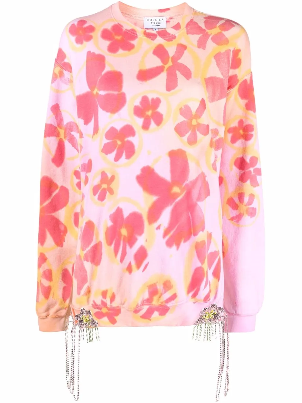 Collina Strada декорированная толстовка с цветочным принтом