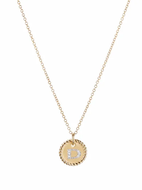 Collier en 18ct à pendentif Initial D serti de diamants - David Yurman - Modalova