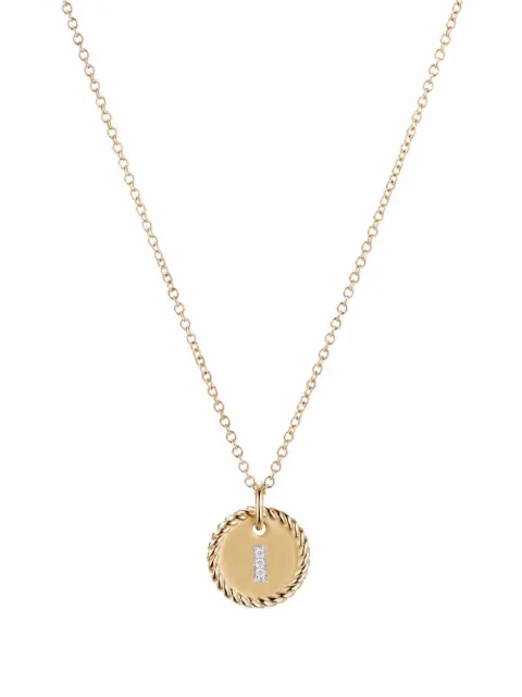 David Yurman 18kt yellow gold Initial I pendant necklace