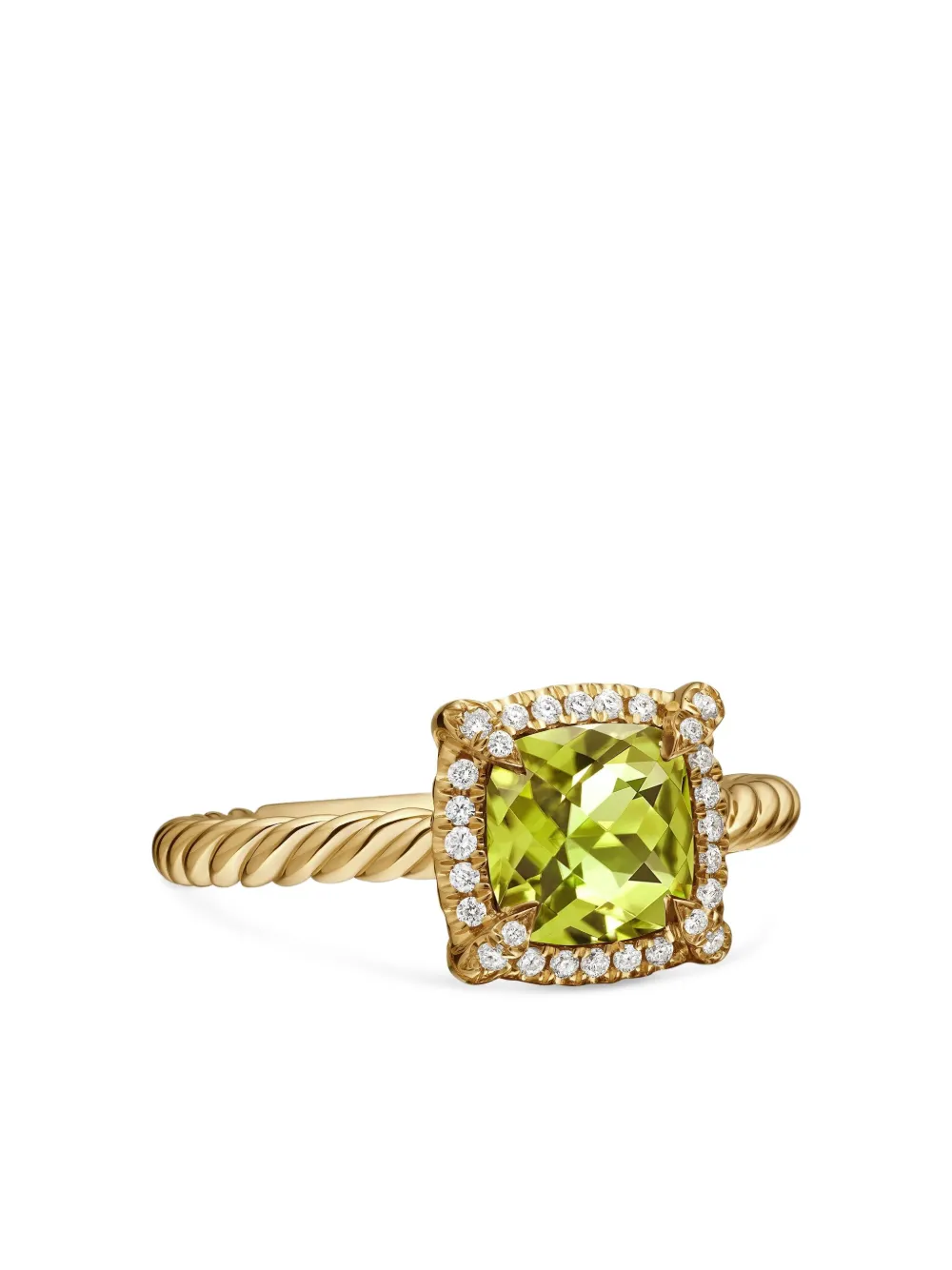 David Yurman 18kt yellow gold Petite Chatelaine peridot and diamond ring (7mm) | Gold | Image 1
