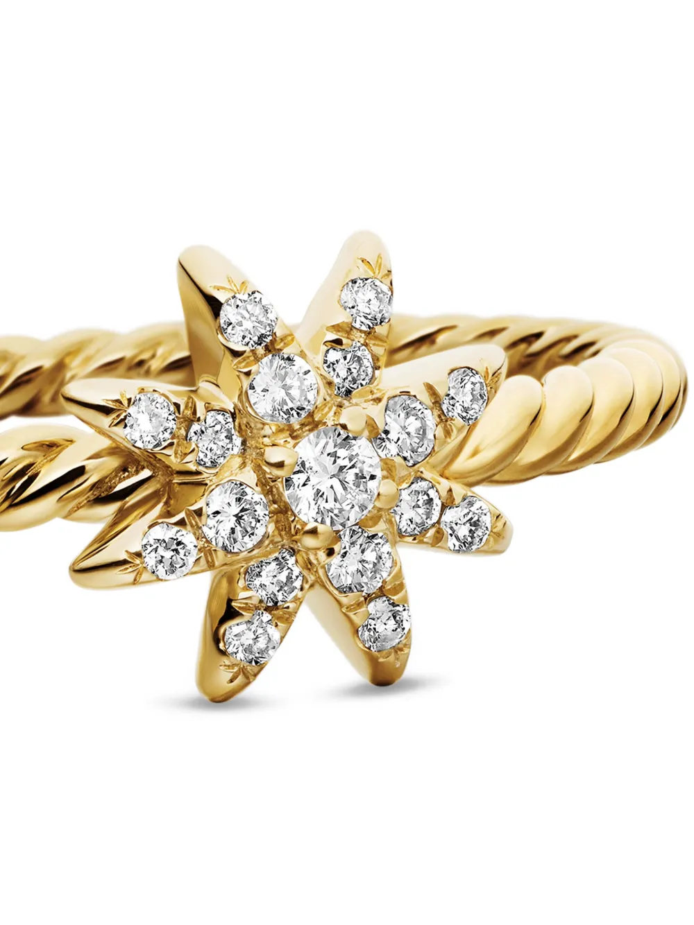 18kt Yellow Gold Petite Starburst Diamond Ring (7.5mm)