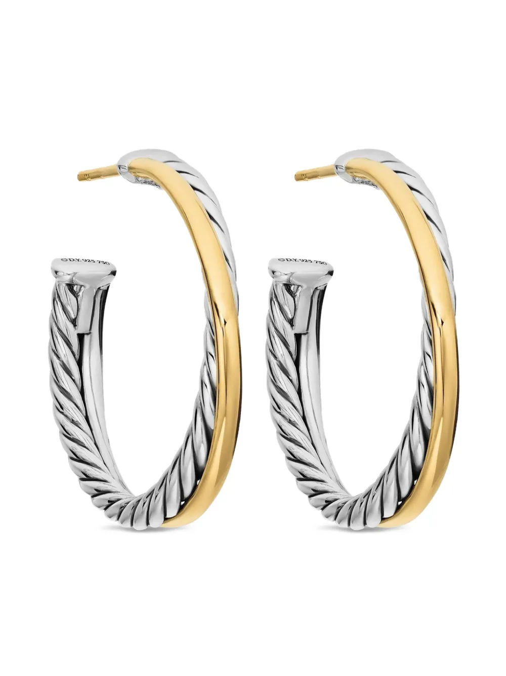 David Yurman 18K黄金纯银 Crossover 圆形耳环（26.5毫米） | 金色 | Image 1