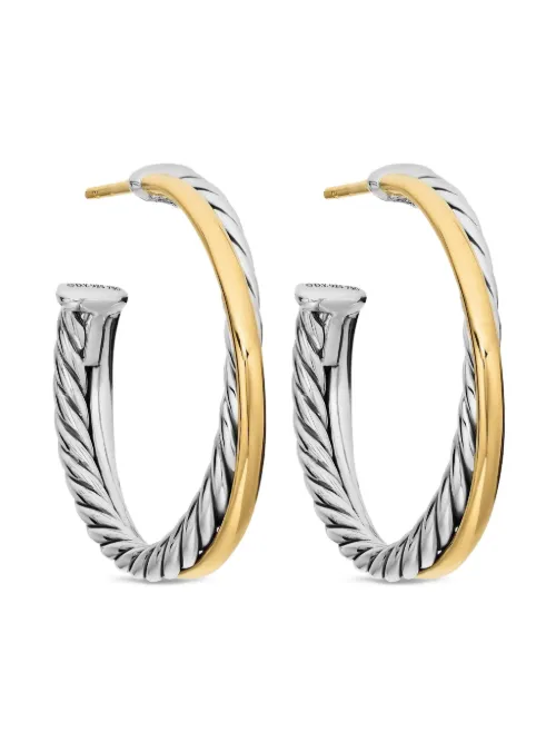 Créoles Crossover en 18ct et argent sterling (26,5 mm) - David Yurman - Modalova