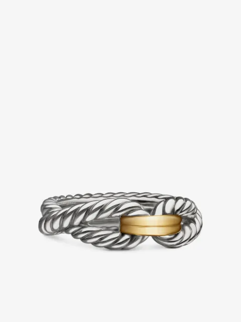 David Yurman 18kt yellow gold and sterling silver Cable Loop band ring (7mm)
