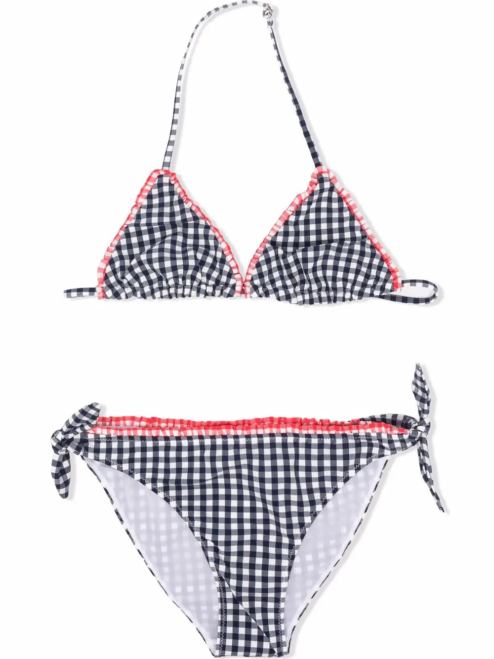 Mc2 Saint Barth Teen Honey Gingham-check Bikini In 蓝色 | ModeSens