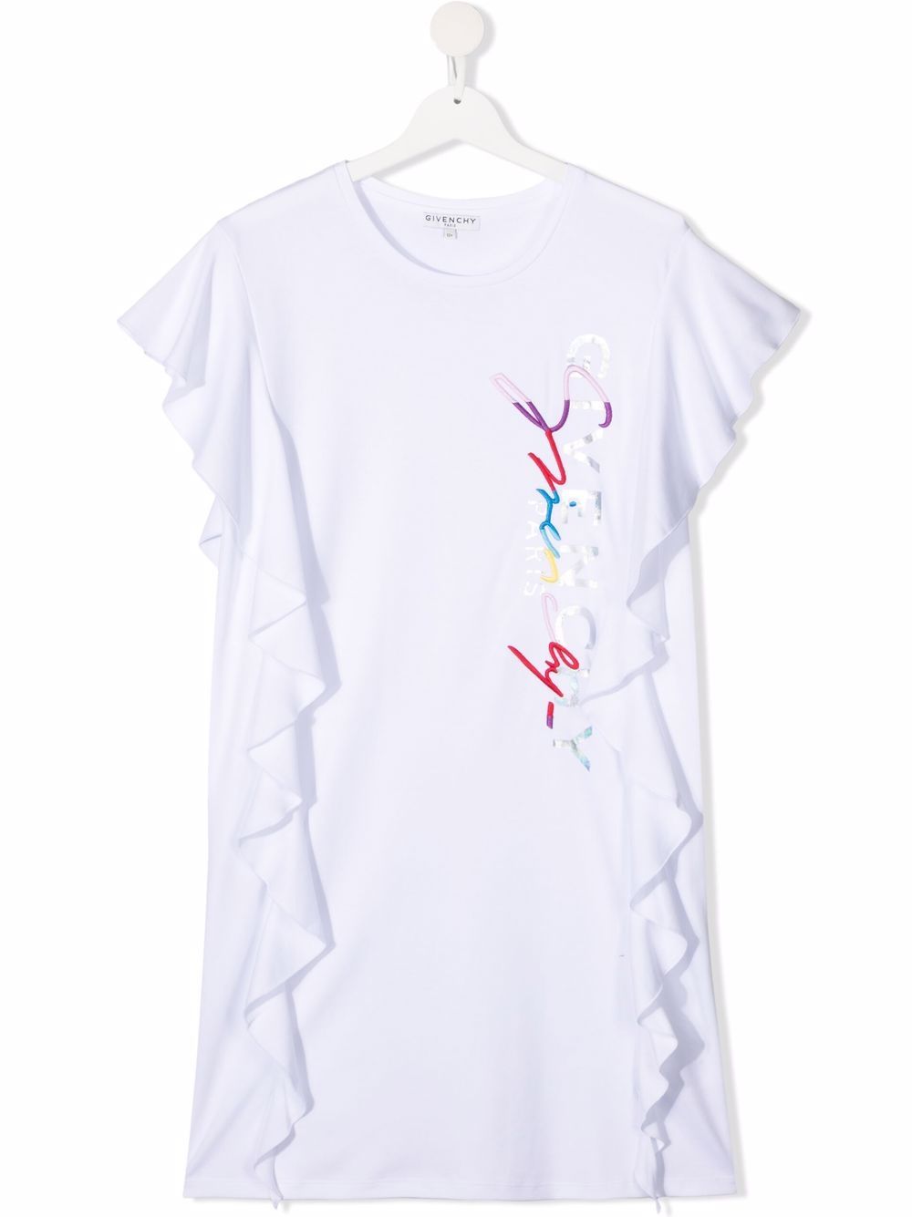 фото Givenchy kids платье-футболка с вышитым логотипом