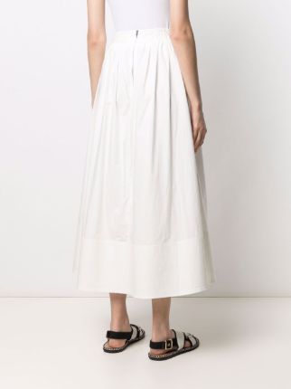 high-waisted pleated midi skirt展示图