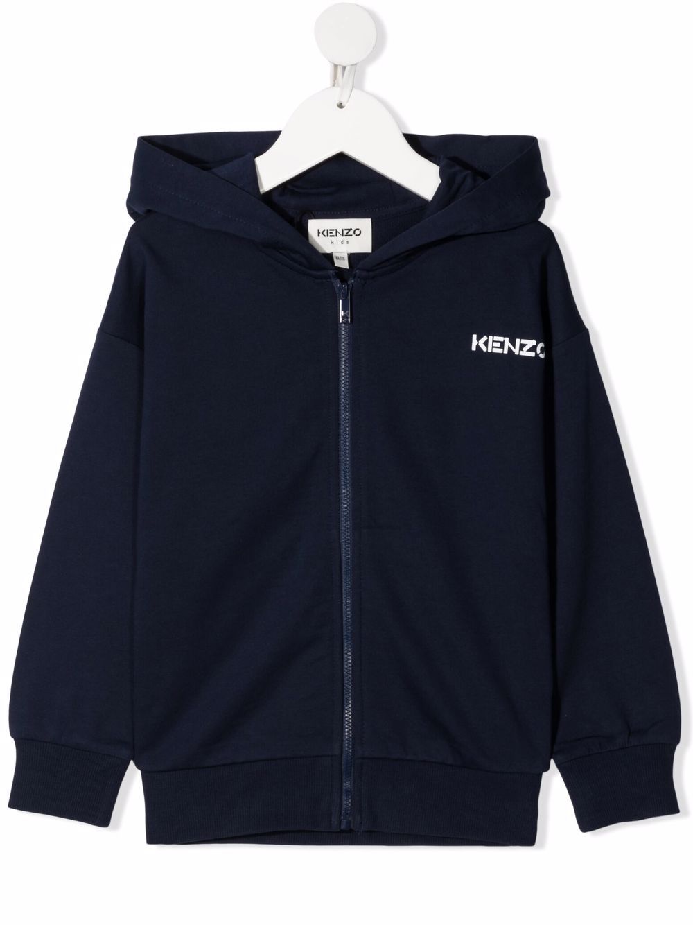 KENZO LOGO-PRINT ZIPPED HOODIE