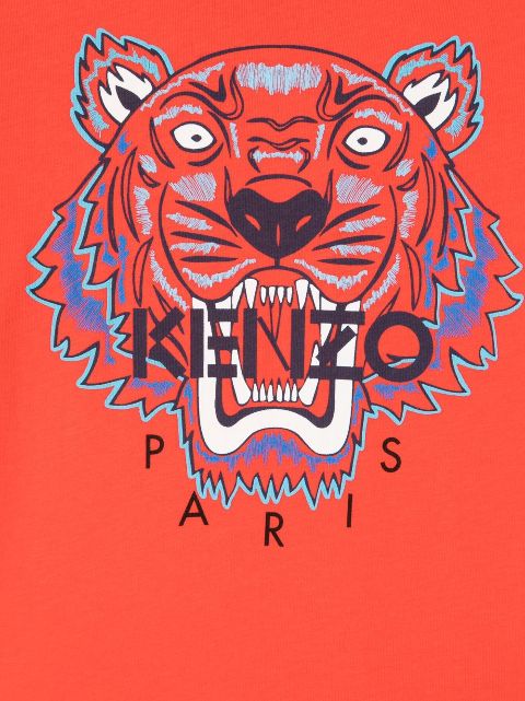 Kenzo Kids red logo-print T-shirt for kids | K25100 at Farfetch.com