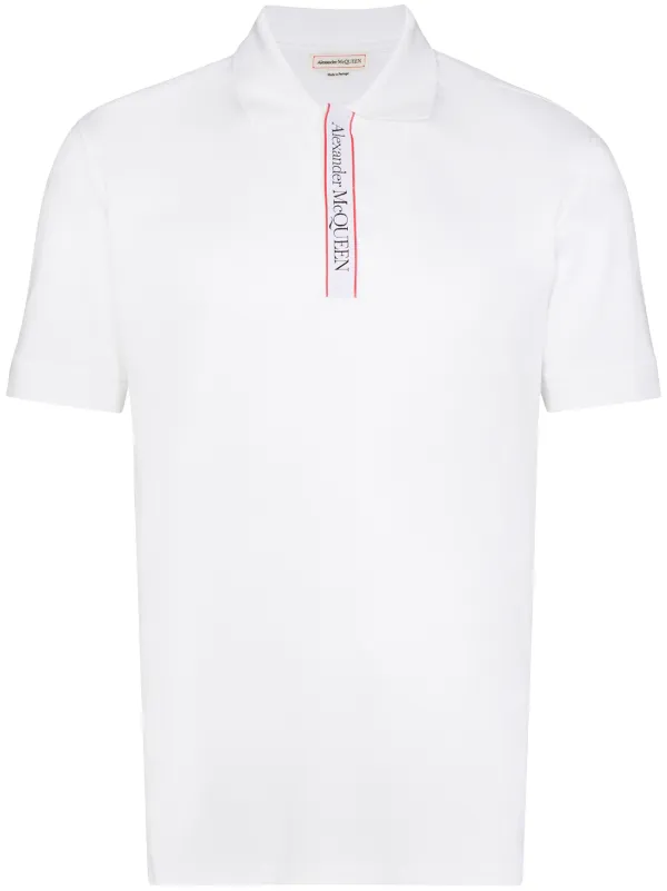 Alexander McQueen logo-tape short-sleeve Polo Shirt - Farfetch