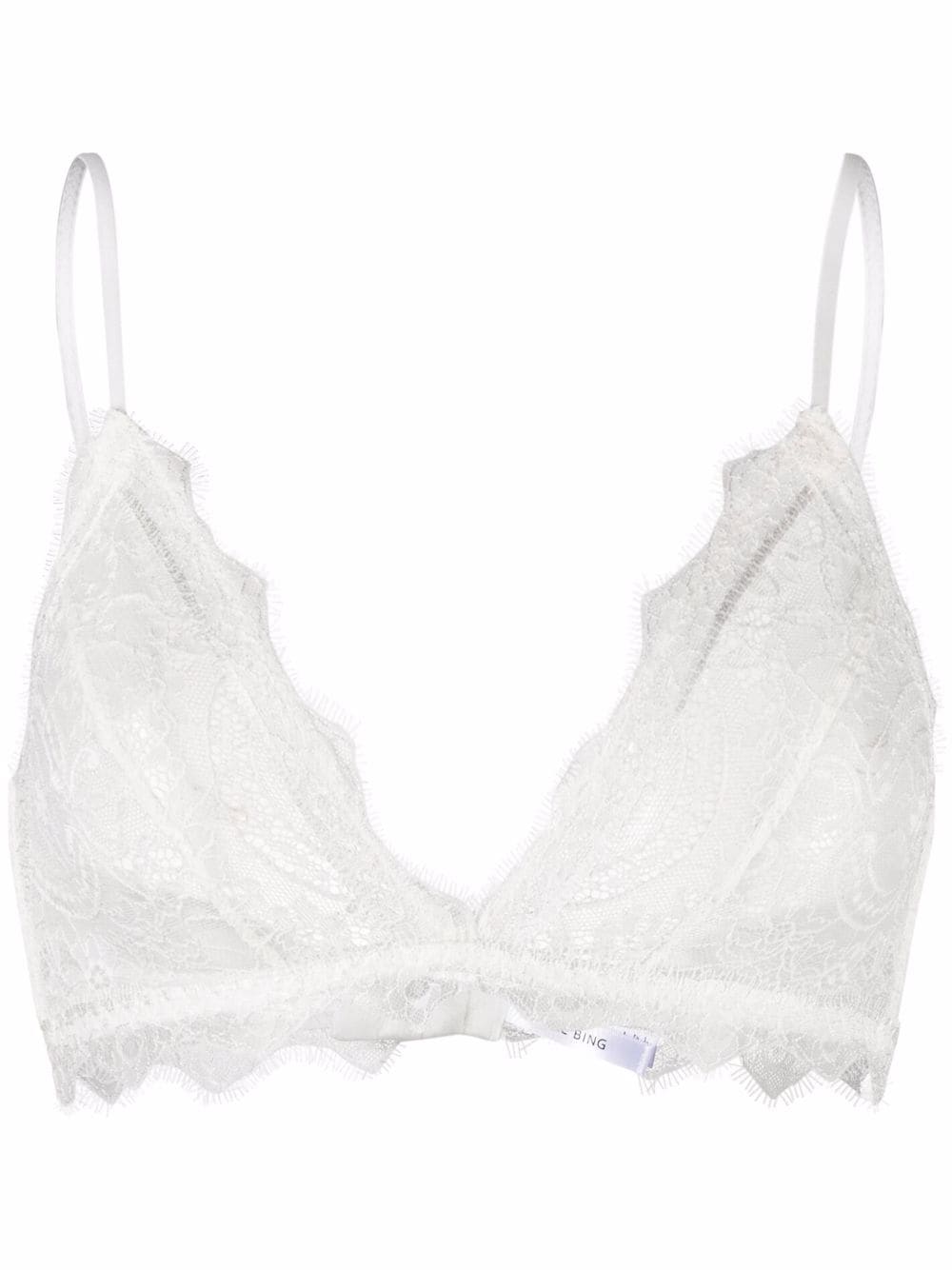 Anine Bing Lace Bra With Trim In Ivory