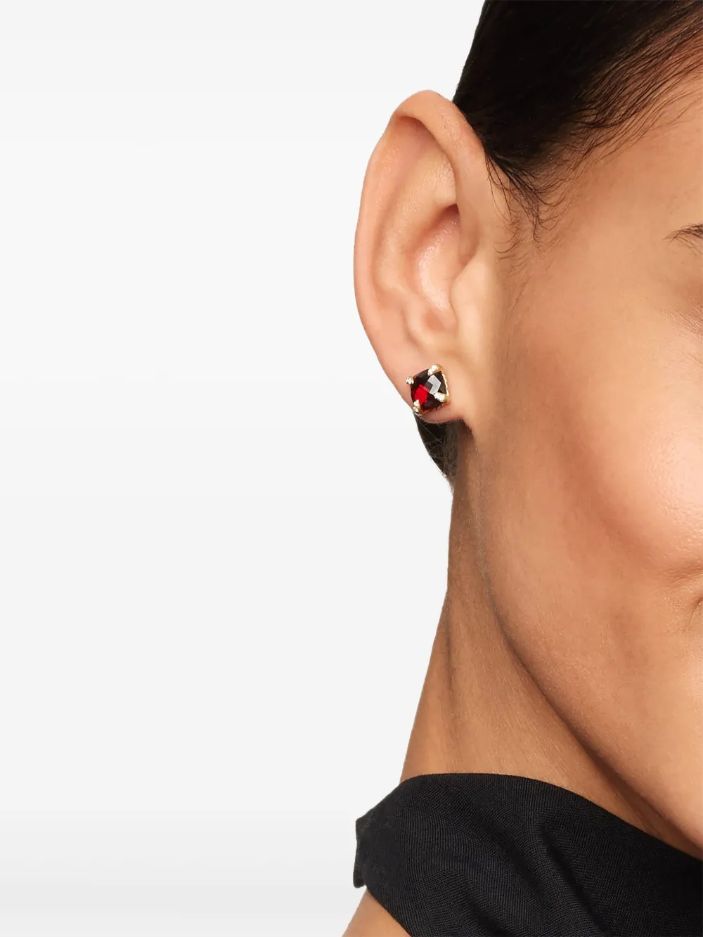 David Yurman 18kt yellow gold Chatelaine garnet and diamond stud earrings (8mm) | Image 2