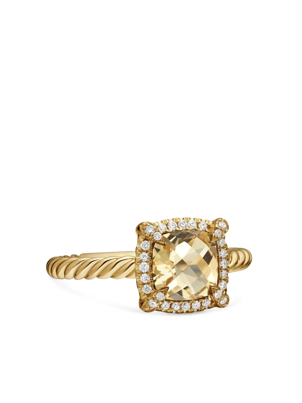 David Yurman 18kt yellow gold Petite Chatelaine citrine and diamond ring (7mm) | Gold | Image 1