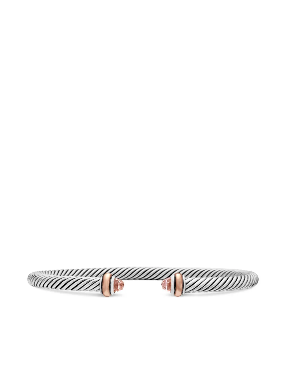 David Yurman Classic Cable ブレスレット 4mm 18Kローズゴールド&スターリングシルバー - シルバートーン David Yurman Classic Cable ブレスレット 4mm 18Kローズゴールド&スターリングシルバー - シルバートーン