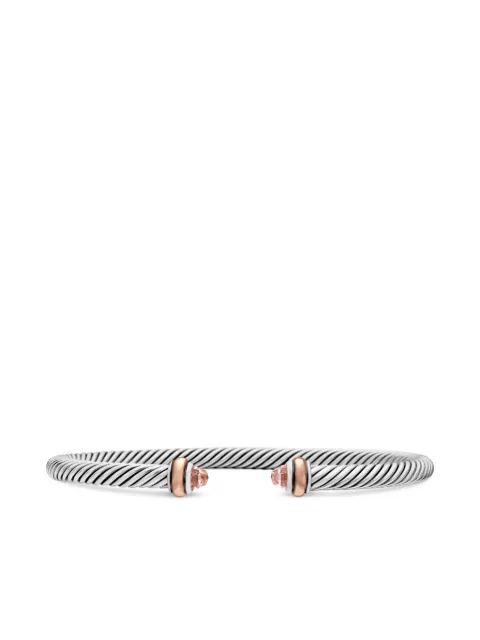 David Yurman 18kt rose gold and sterling silver Classic Cable bracelet (4mm)
