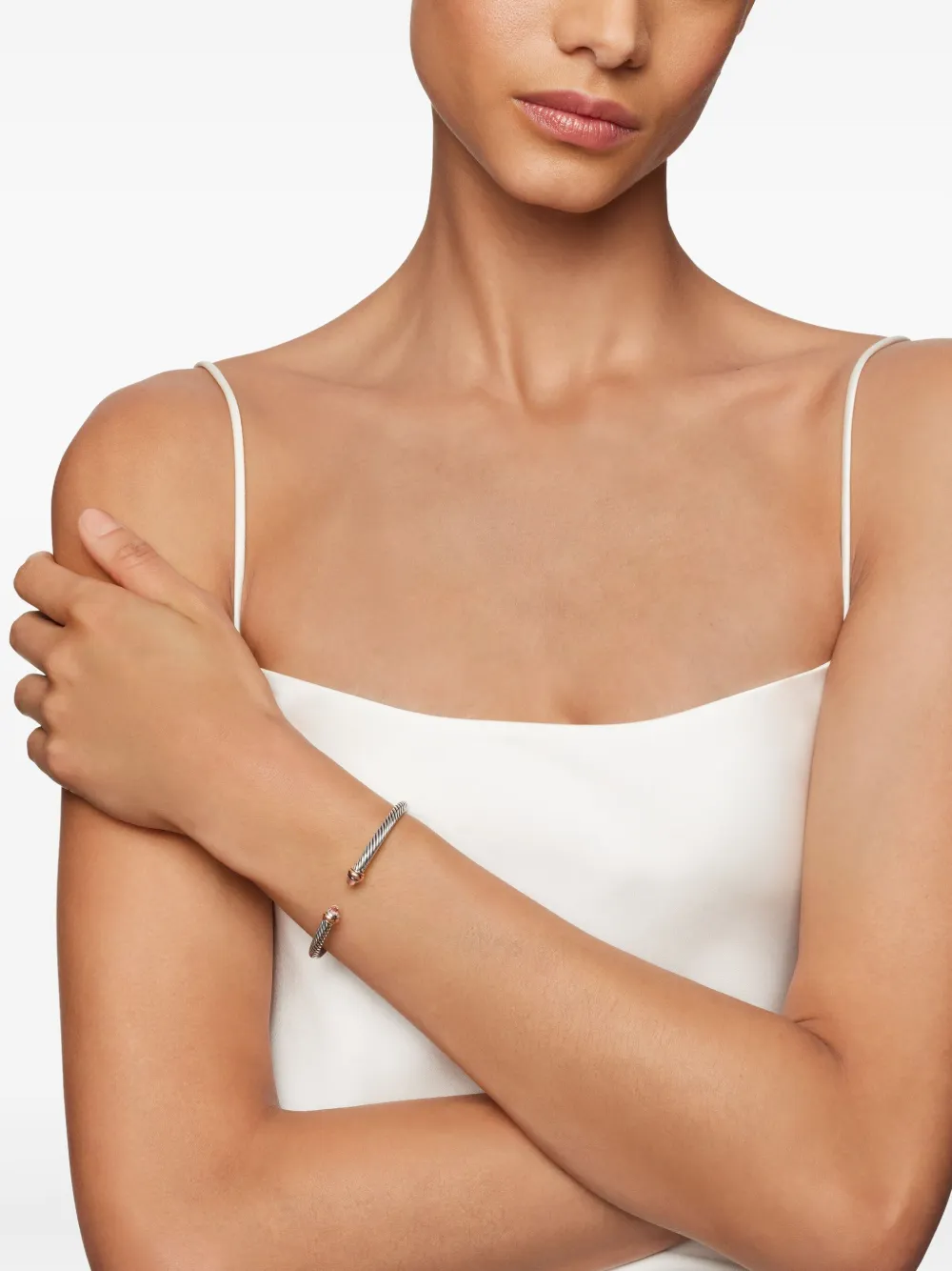 David Yurman 18kt rose gold and sterling silver Classic Cable bracelet (4mm) | Image 2